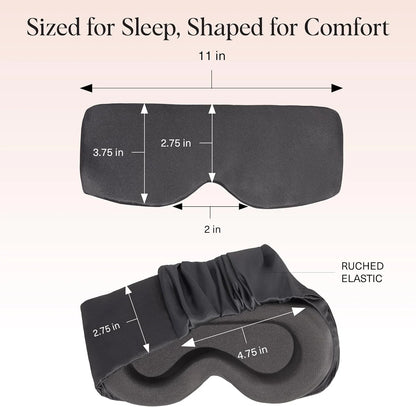 Kitsch Contour Satin Sleep Mask | Eye Masks for Sleep - Charcoal