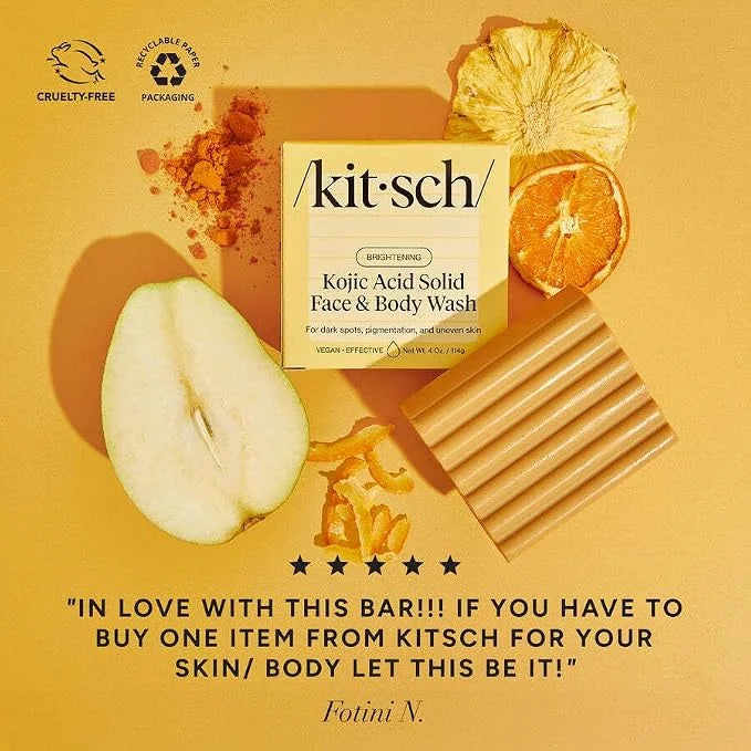 Kitsch Charcoal Soap Body Wash Bar for Cleansing – Made in USA, 4 oz