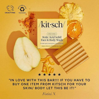 Kitsch Charcoal Soap Body Wash Bar for Cleansing – Made in USA, 4 oz