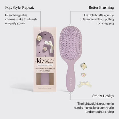 KitschPop™ Paddle Brush | Hair Brushes for Women – Haze Blue