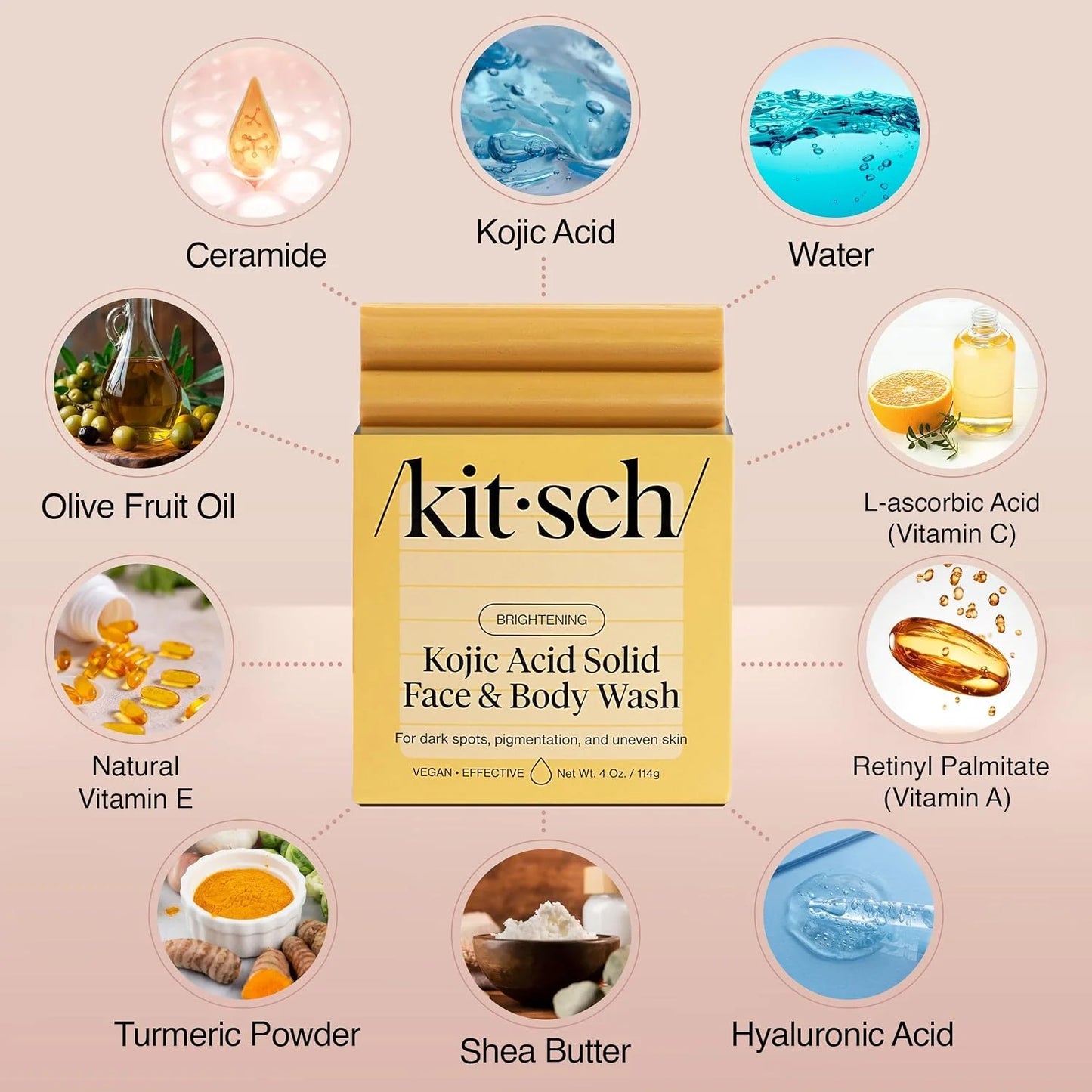 Kitsch Charcoal Soap Body Wash Bar for Cleansing – Made in USA, 4 oz