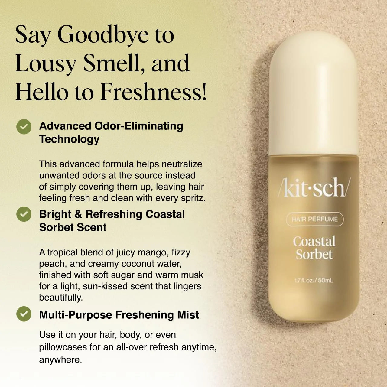 Kitsch Hair Perfume for Women – Hair Spray & Body Mist – Caramel Cream 50mL