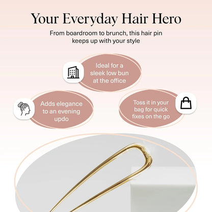 Kitsch Mini Metal French Hair Pin & Hair Clips for Women - Silver, Set of 3