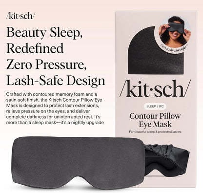 Kitsch Contour Satin Sleep Mask | Eye Masks for Sleep - Charcoal