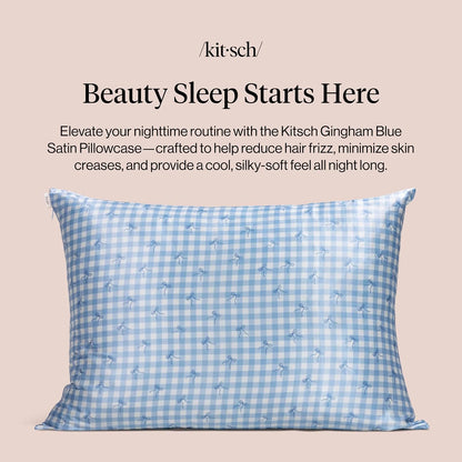 Kitsch Satin Pillowcase with Zipper - Standard Size, Haze Blue