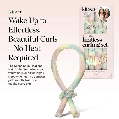 Kitsch Velvet Heatless Curls Overnight Set - Eucalyptus
