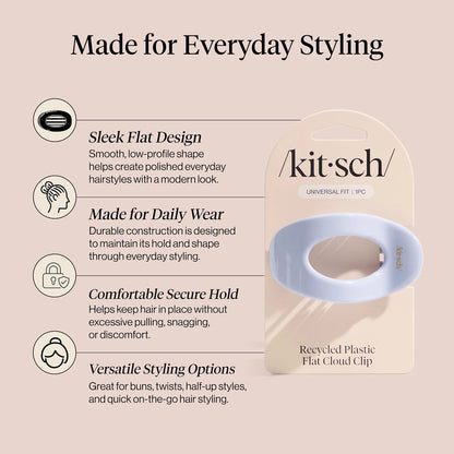 Kitsch Small Flat Claw Clip for Women - Sage Leaf, 1pc