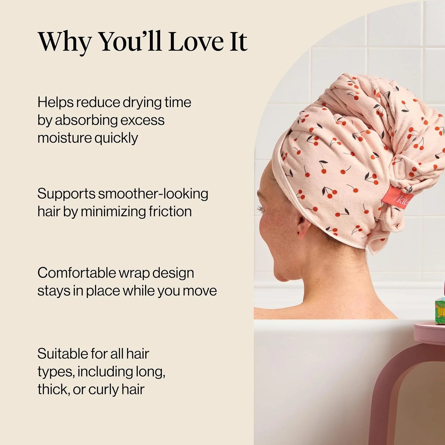 Kitsch XL Microfiber Hair Towel Wrap for Women