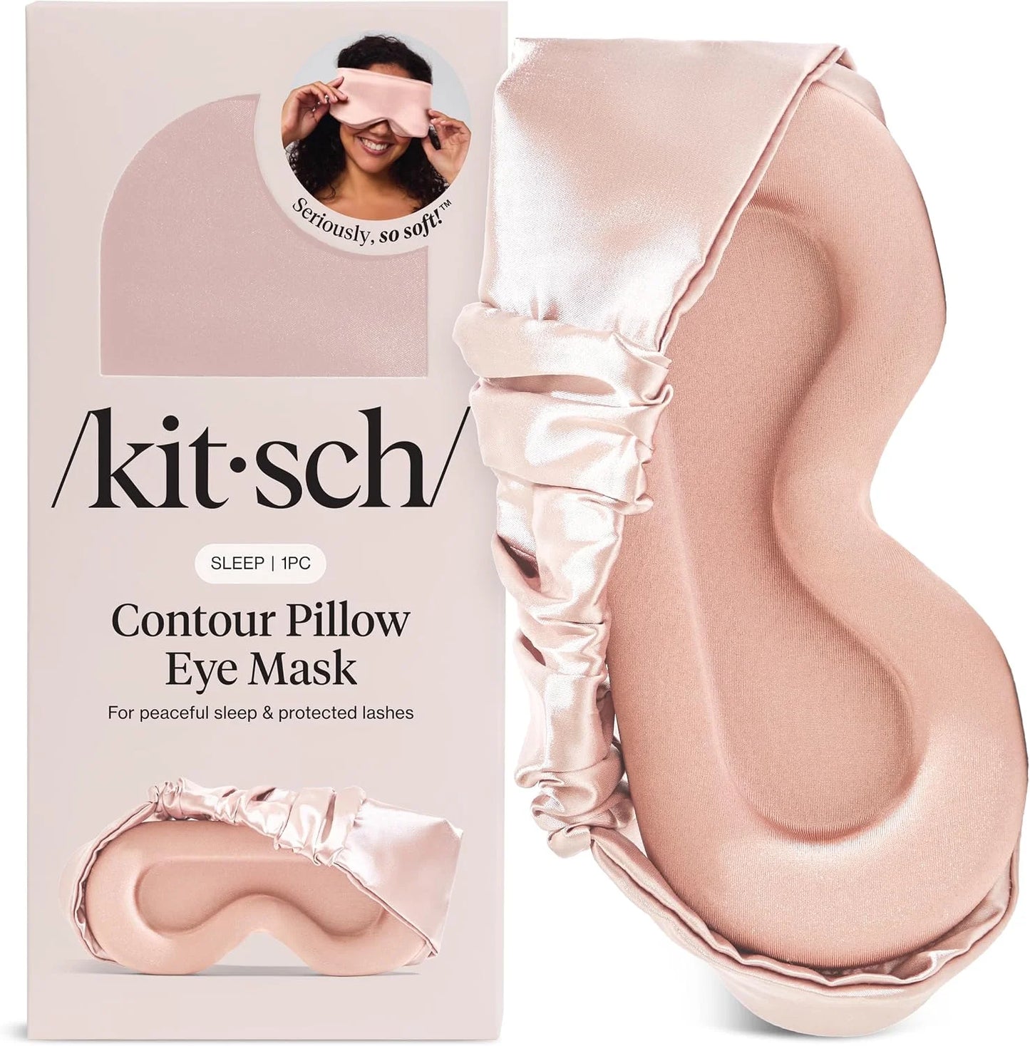 Kitsch Contour Satin Sleep Mask | Eye Masks for Sleep - Charcoal