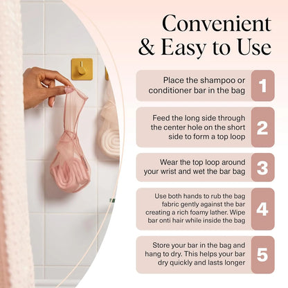 Kitsch Soap Saver Bag – Patented Mesh Bag Soap Holder with Tag Identifier