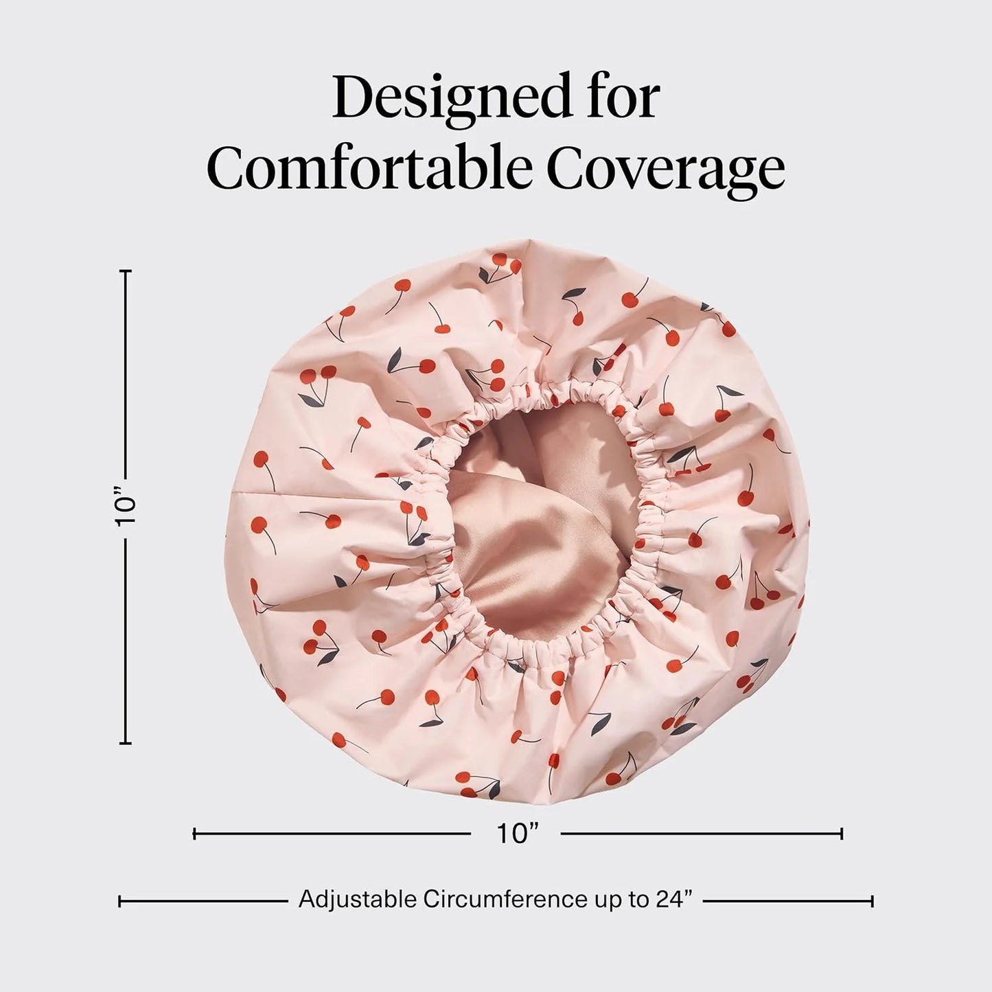 Kitsch Luxury Large Shower Cap for Women - Cherry Print