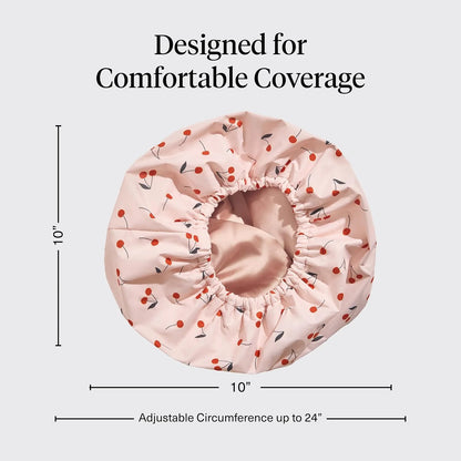 Kitsch Luxury Large Shower Cap for Women - Cherry Print