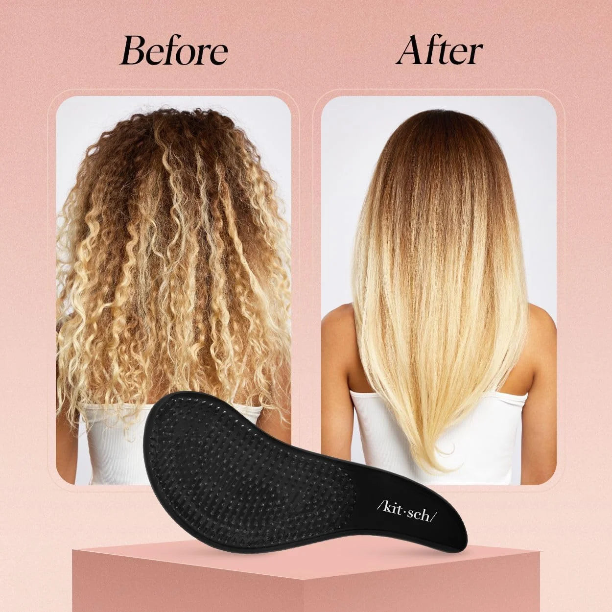 Kitsch Detangle Brush – Gentle Curly Hair Brush All Hair Types - Haze Blue