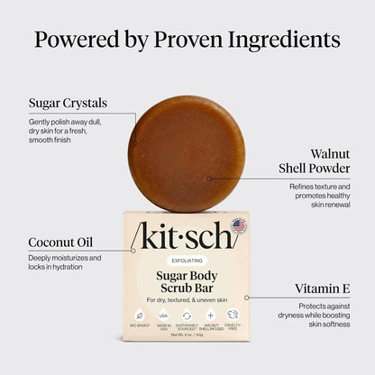 Kitsch Charcoal Soap Body Wash Bar for Cleansing – Made in USA, 4 oz