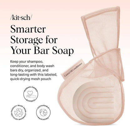 Kitsch Soap Saver Bag – Patented Mesh Bag Soap Holder with Tag Identifier