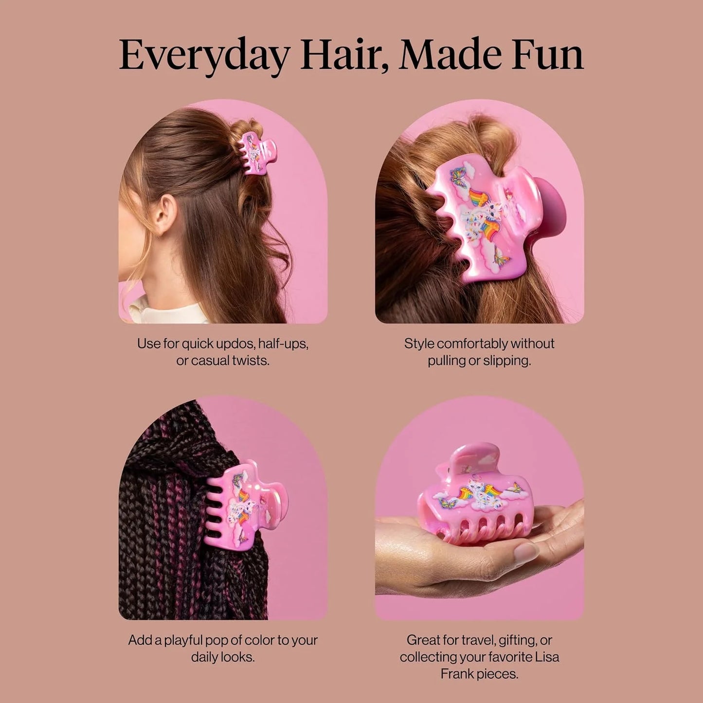 Kitsch Plastic Puffy Claw Clip - Hair Accessories For Women- Chocolate, 1pc
