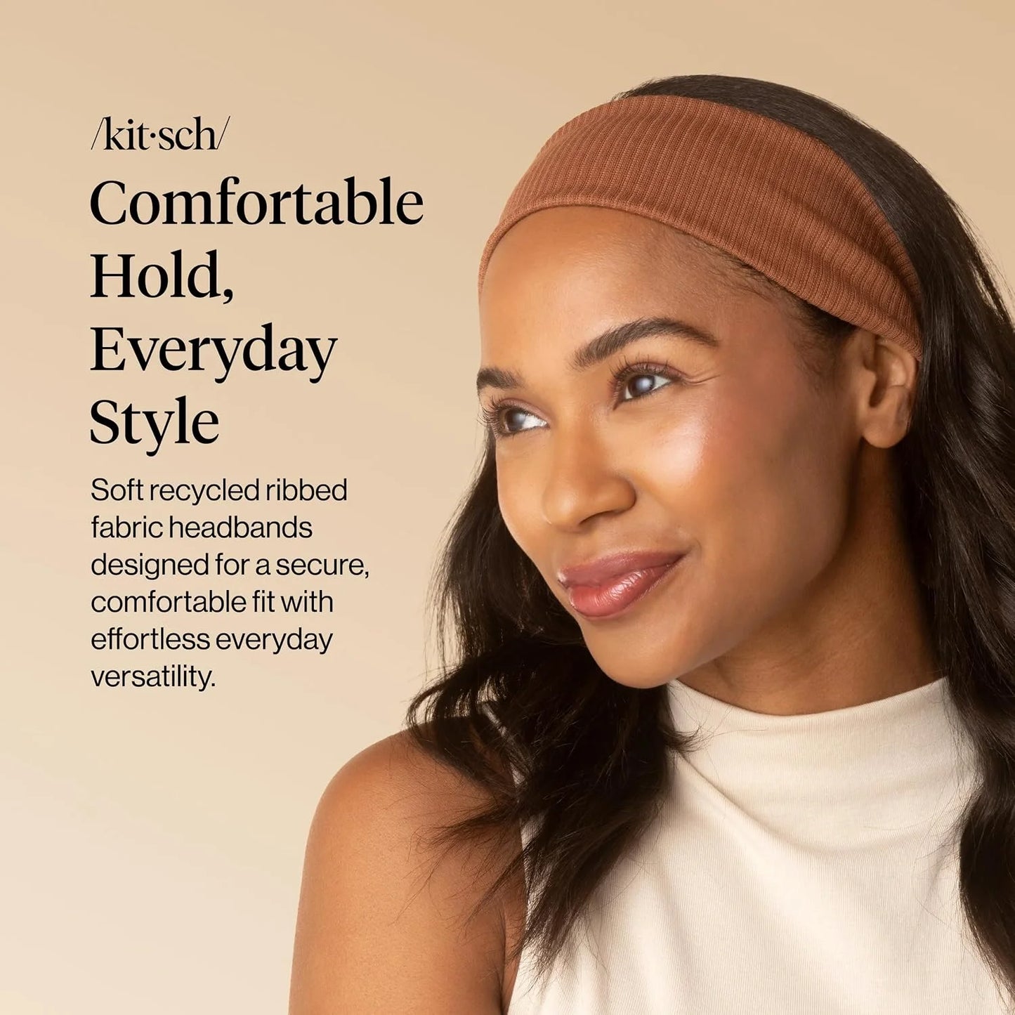 Kitsch Ribbed Wide Headbands for Women Non Slip - Cherry & Pink, 2 pcs