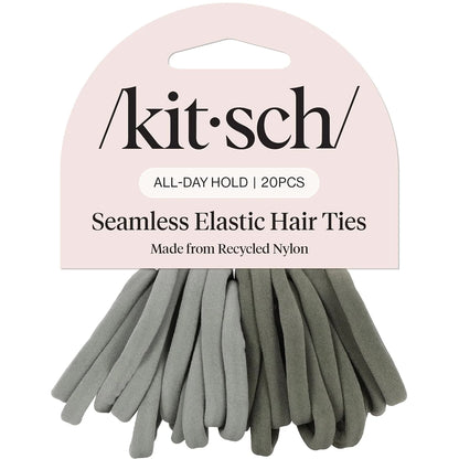 Kitsch Ribbed Hair Ties No Damage - Blush, 10pcs