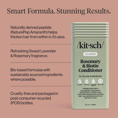 Kitsch Rosemary & Biotin Conditioner for Hair Growth – Made in USA, 12 oz