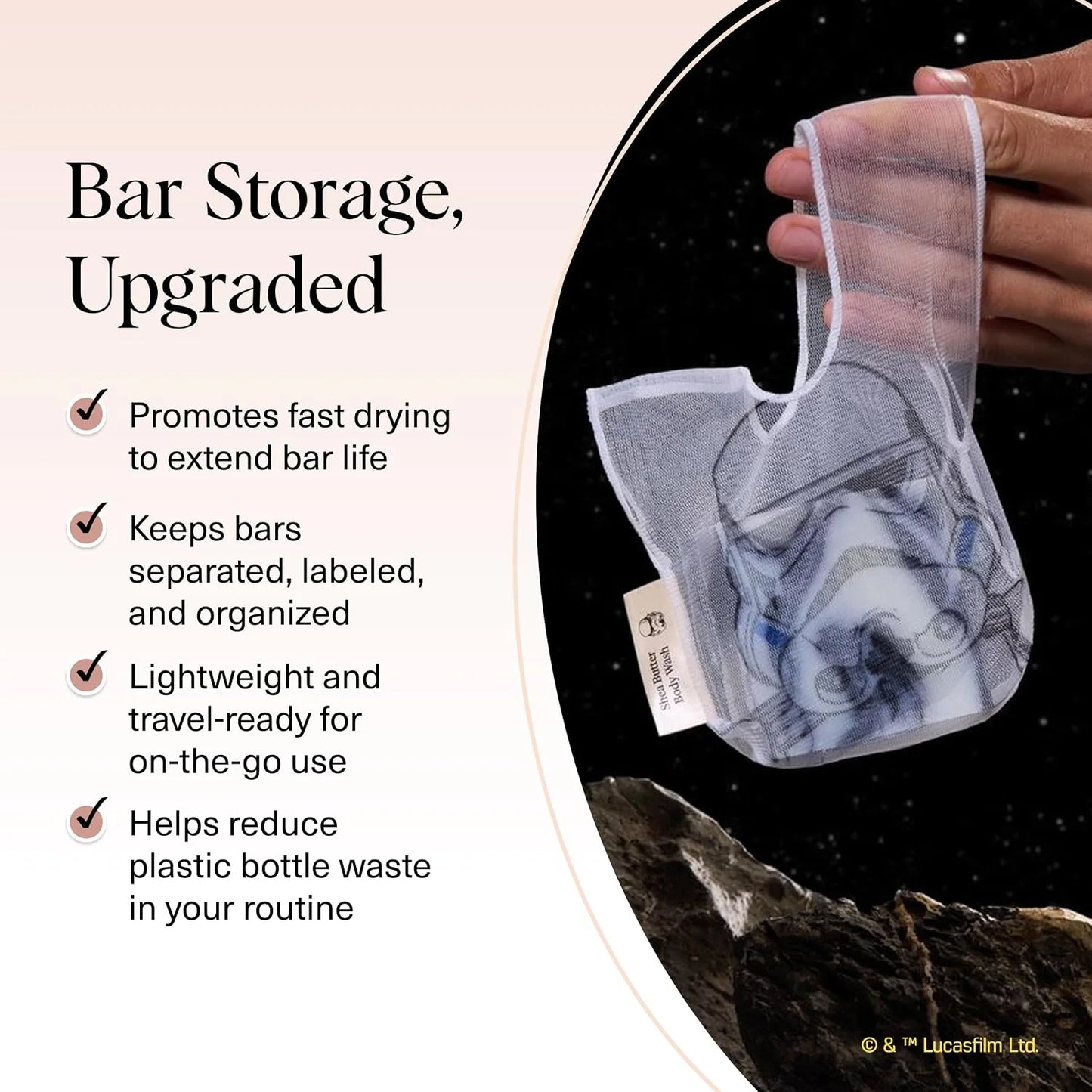 Kitsch x Star Wars Stormtrooper Soap Saver Bag – Mesh Bag Soap Holder