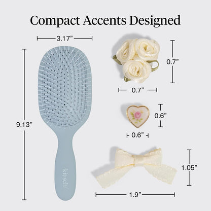 KitschPop™ Paddle Brush | Hair Brushes for Women – Haze Blue