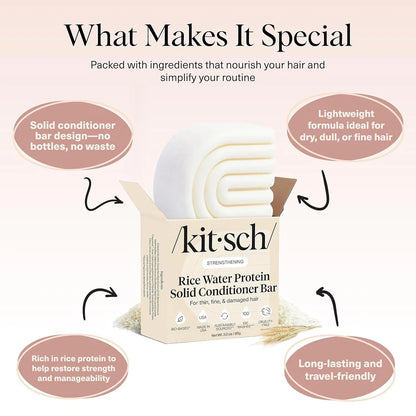 Kitsch Rice Water Conditioner Bar Soap for Hair Growth - 3 oz
