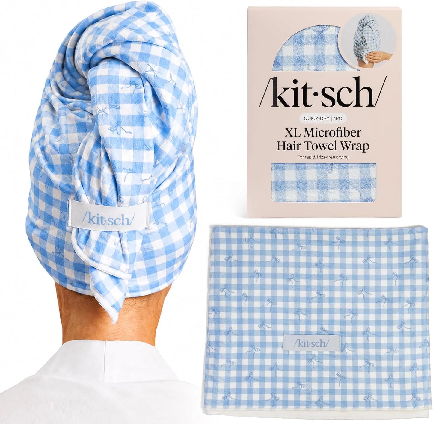 Kitsch XL Microfiber Hair Towel Wrap for Women