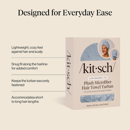Kitsch XL Microfiber Hair Towel Wrap for Women