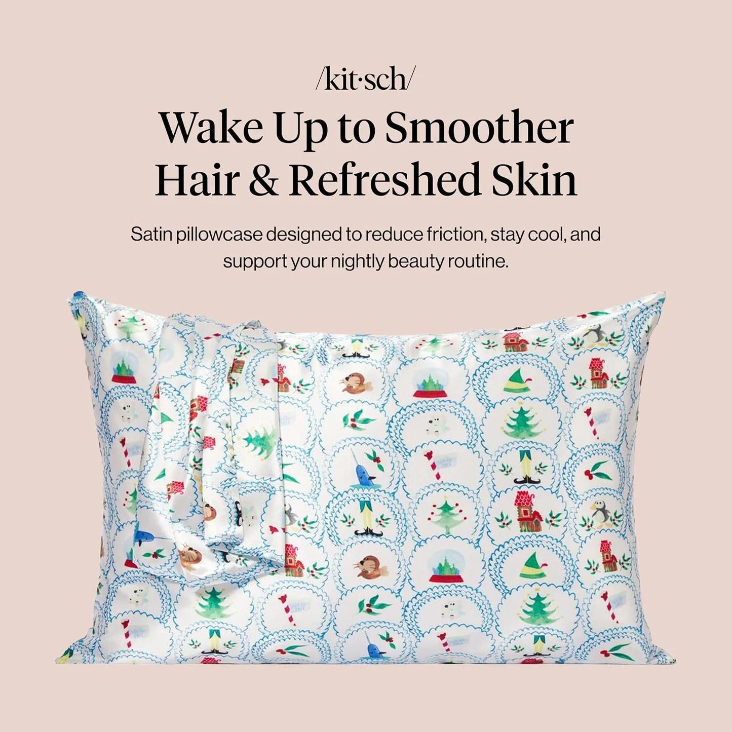 Lisa Frank x Kitsch Satin Pillowcase, Size 19x36 - Rainbow Leopard