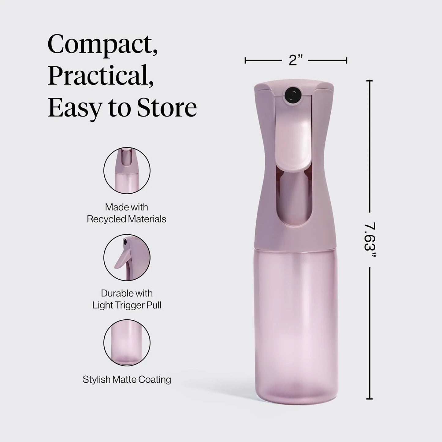 Kitsch Large Continuous Spray Bottle for Hair – Haze Blue, 180ml