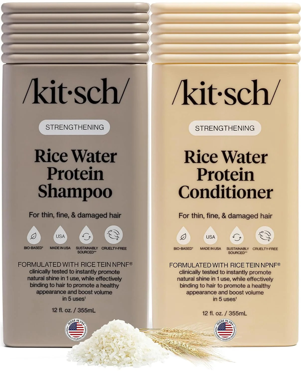 Kitsch Rice Water Shampoo and Conditioner Set for Hair Growth – Made in USA