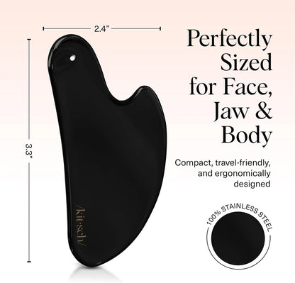 Kitsch Stainless Steel Guasha Tool for Face - Silver