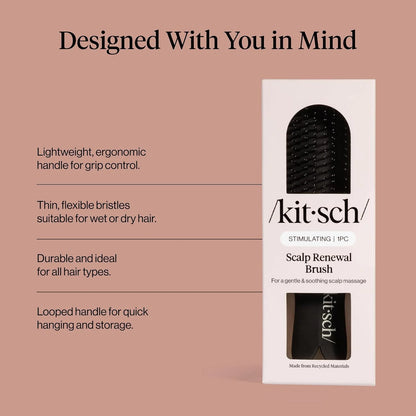 Kitsch Scalp Renewal Brush - Hairbrush Scalp Massager - Black