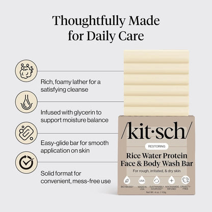 Kitsch Charcoal Soap Body Wash Bar for Cleansing – Made in USA, 4 oz