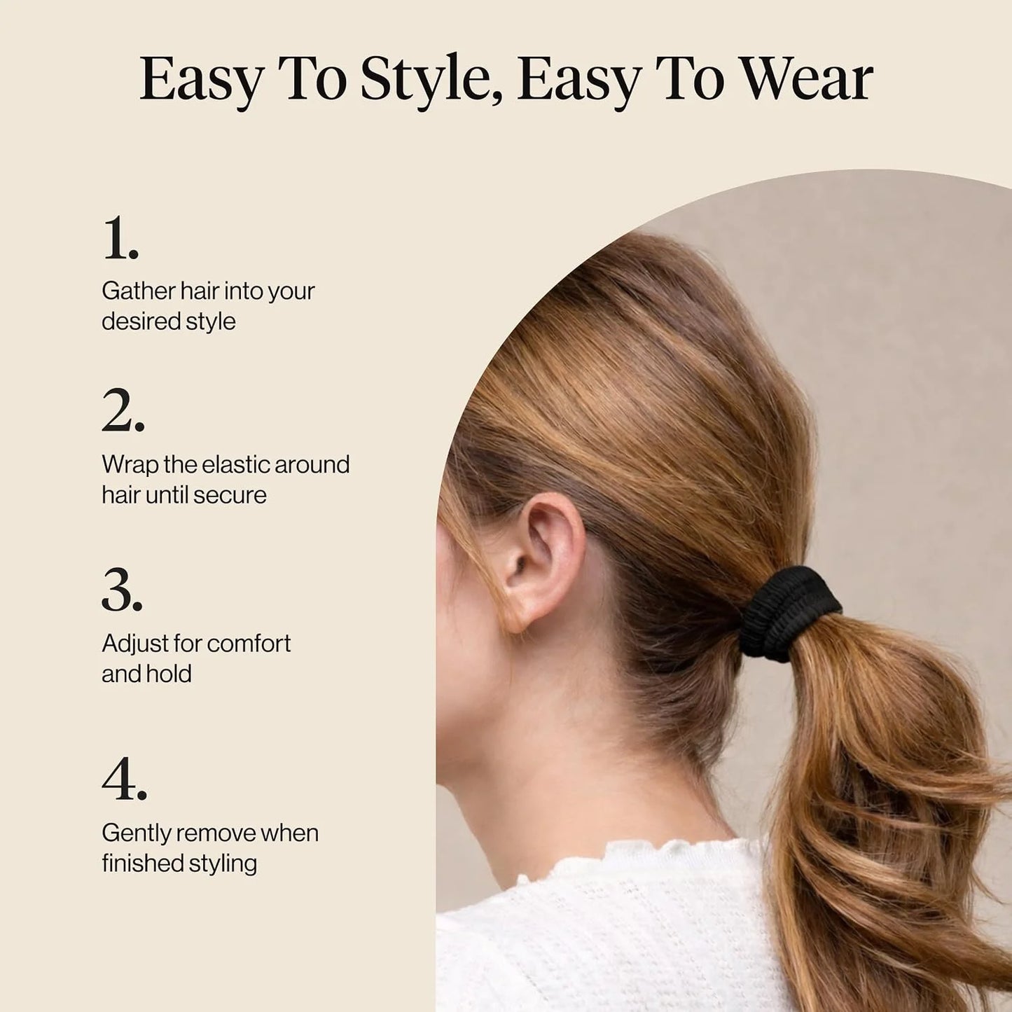 Kitsch Ribbed Hair Ties No Damage - Blush, 10pcs