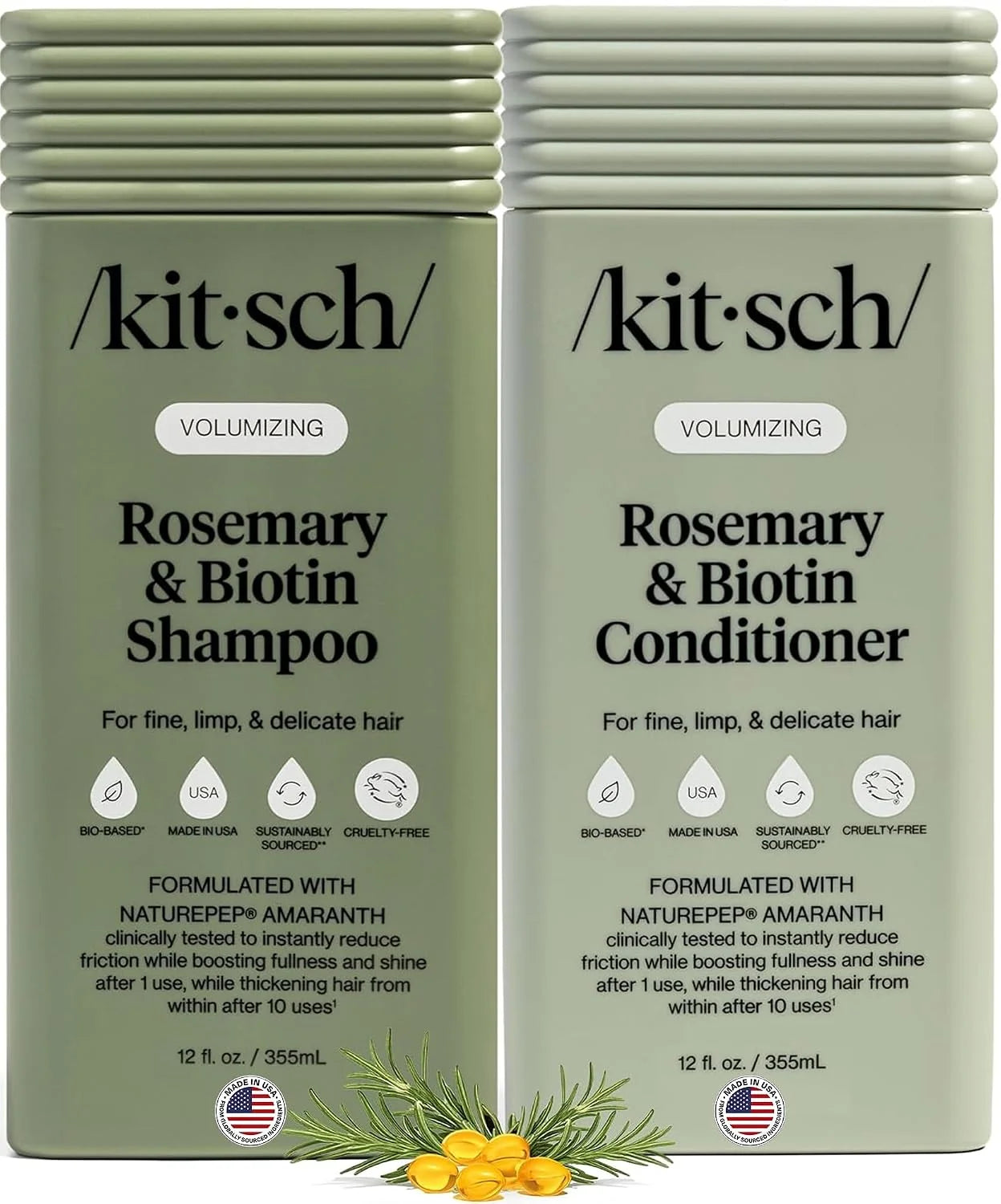 Kitsch Rice Water Shampoo and Conditioner Set for Hair Growth – Made in USA