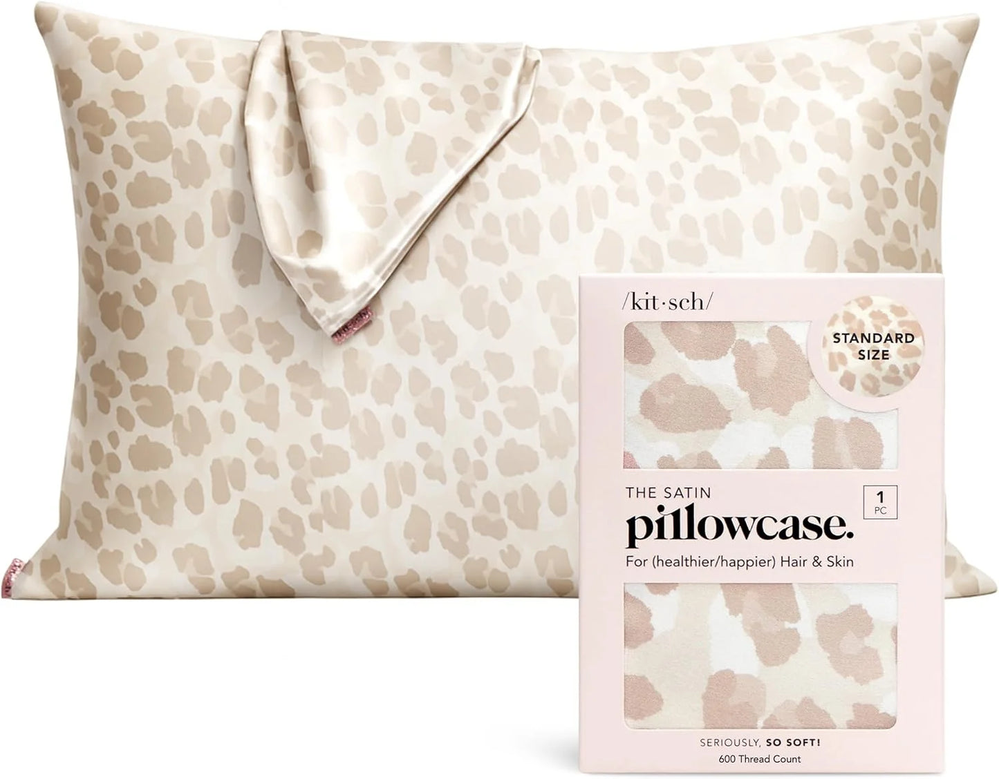Kitsch Satin Pillowcase with Zipper - Standard Size, Haze Blue