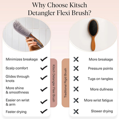 Kitsch Flexi Flow Detangler Brush, Hair Brushes For Women - Soft Violet