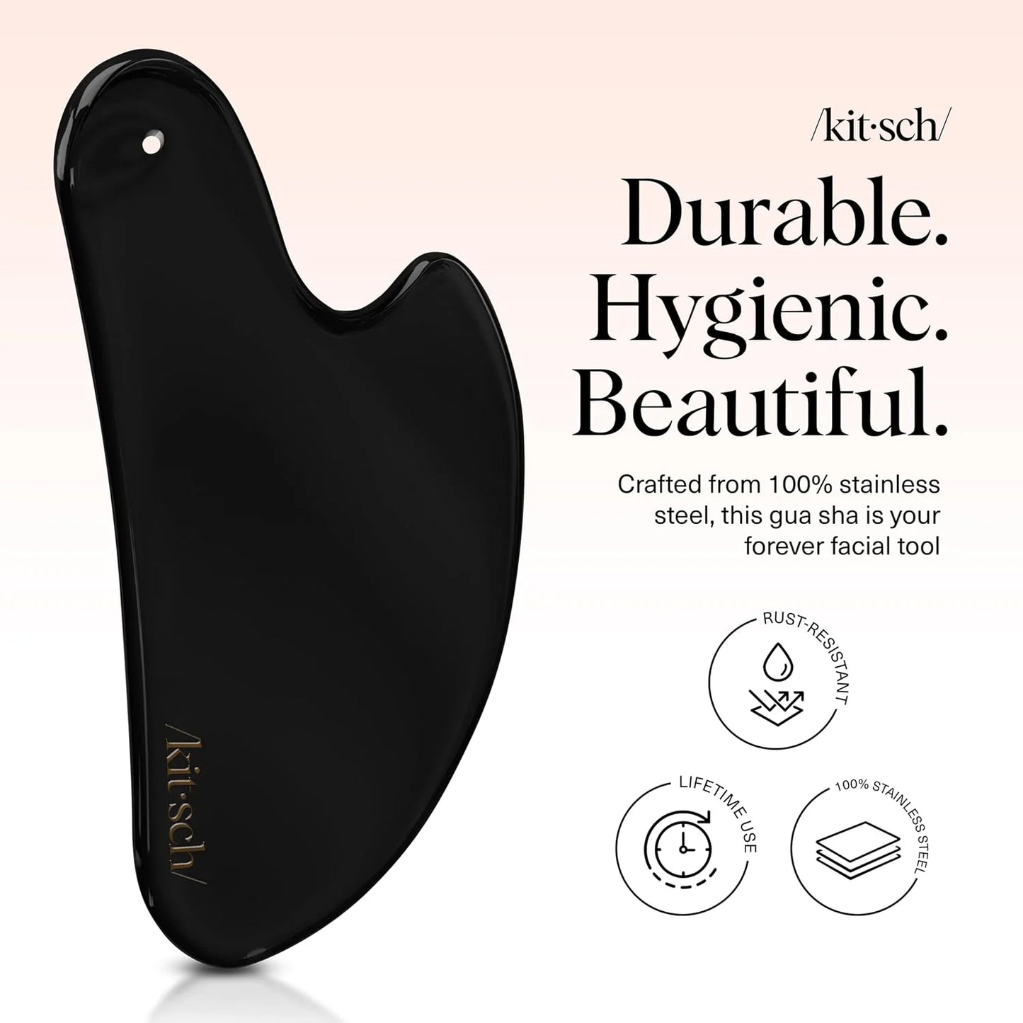 Kitsch Stainless Steel Guasha Tool for Face - Silver