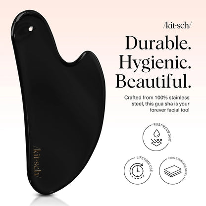 Kitsch Stainless Steel Guasha Tool for Face - Silver