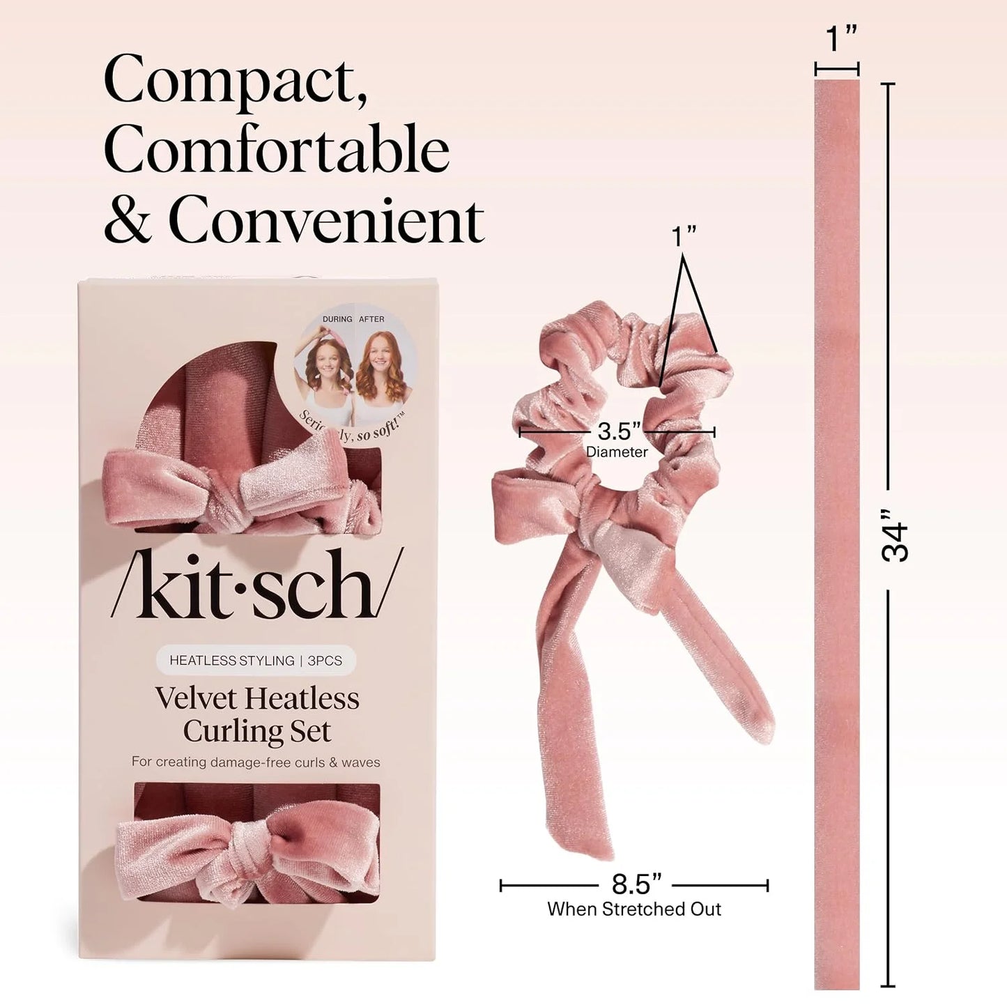 Kitsch Velvet Heatless Curls Overnight Set - Eucalyptus