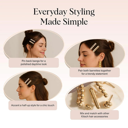 Kitsch Spiral Bobby Pins - Hair Accessories For Women - Brown, 3pcs