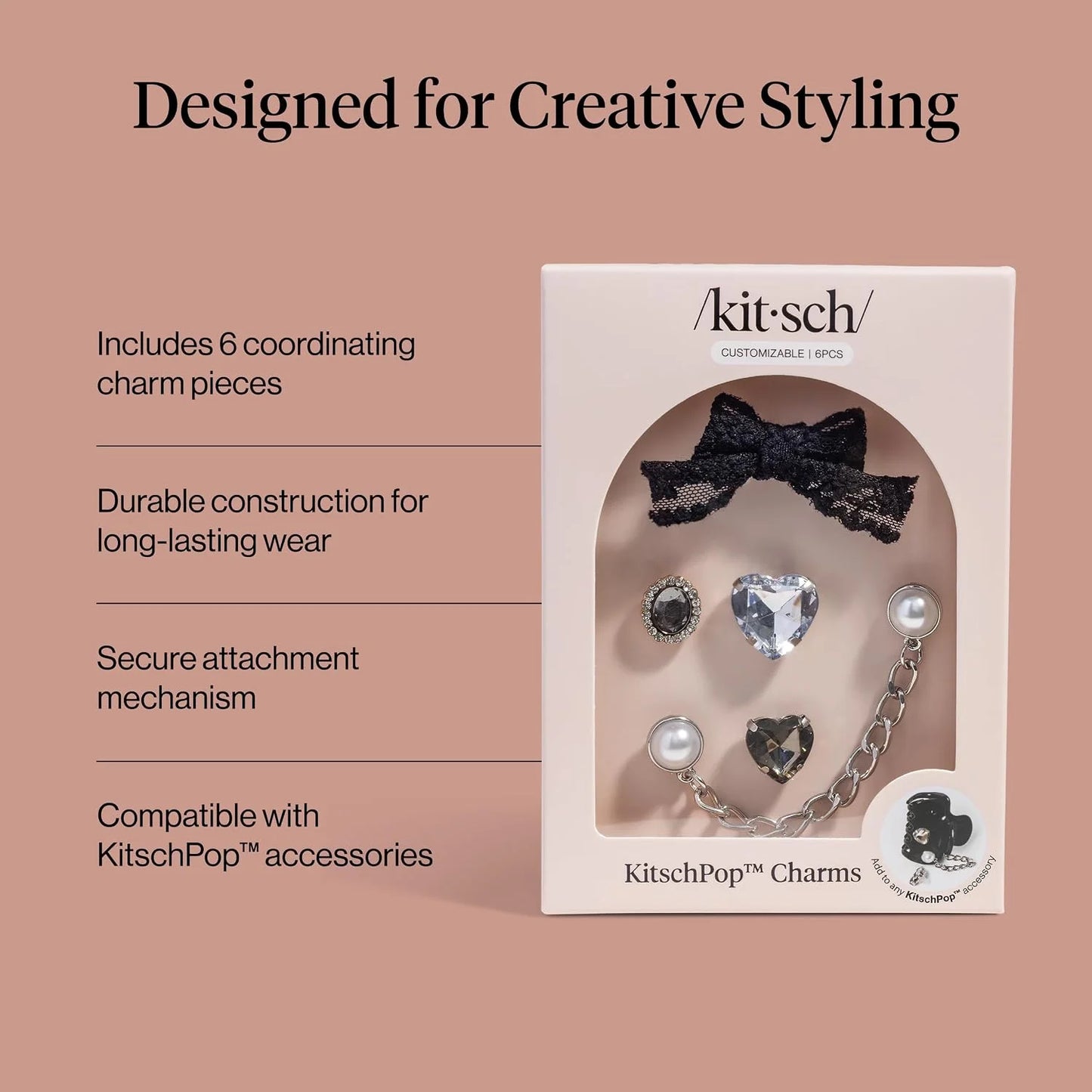 KitschPop™ Charm Sets - Vintage Emerald, 6pcs