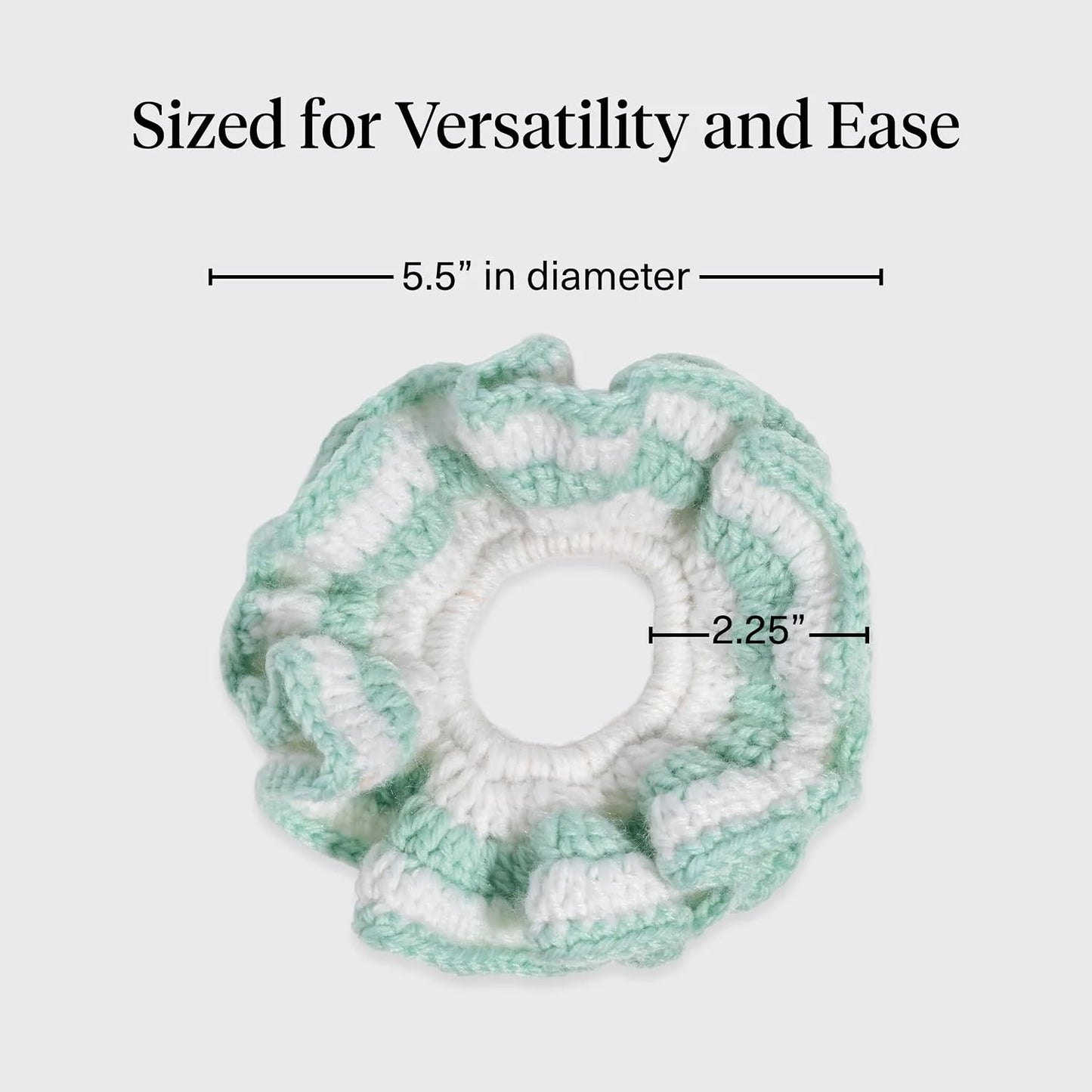 Kitsch Crochet Hair Scrunchie For Women - Seafoam Blue, 1pc