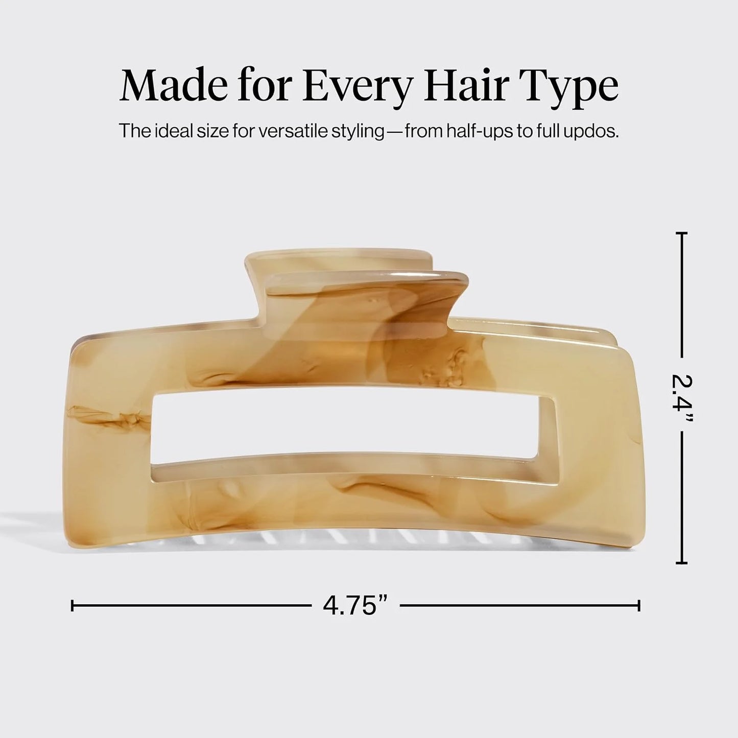 Kitsch Hair Clips For Women – Jumbo Claw Clip – Chocolate Marble, 1 pc