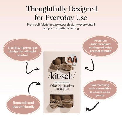 Kitsch Velvet Heatless Curls Overnight Set - Eucalyptus