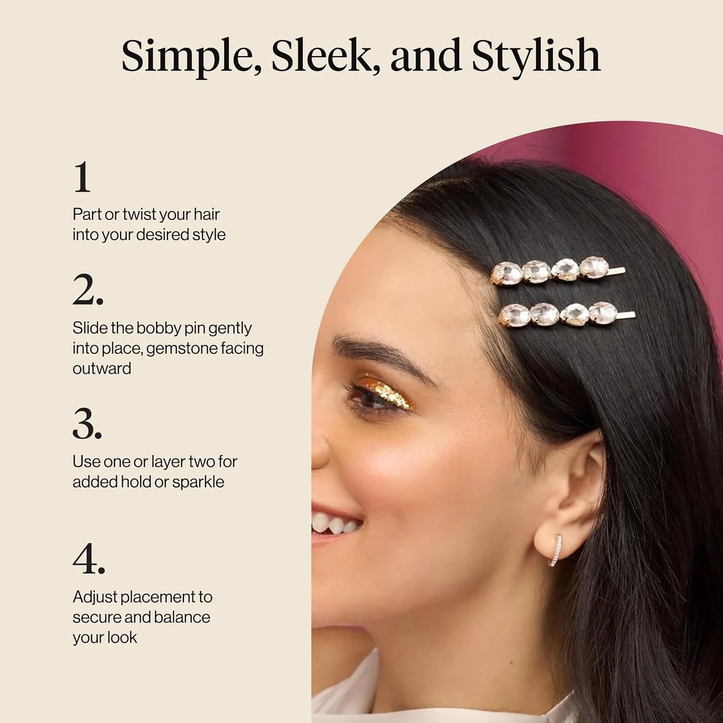Kitsch Spiral Bobby Pins - Hair Accessories For Women - Brown, 3pcs