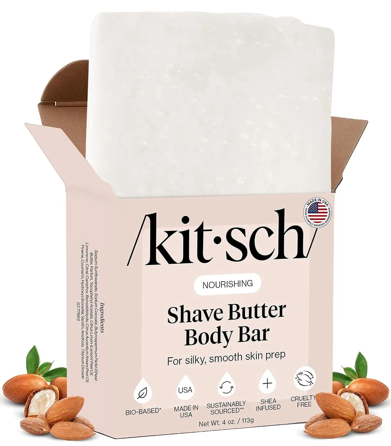 Kitsch Charcoal Soap Body Wash Bar for Cleansing – Made in USA, 4 oz