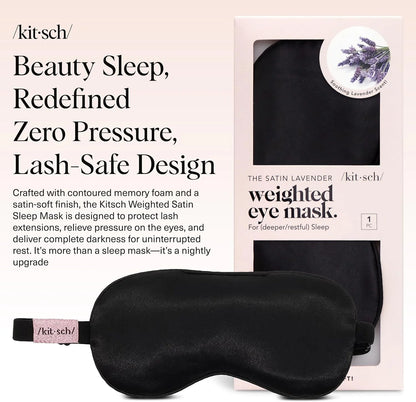 Kitsch Contour Satin Sleep Mask | Eye Masks for Sleep - Charcoal