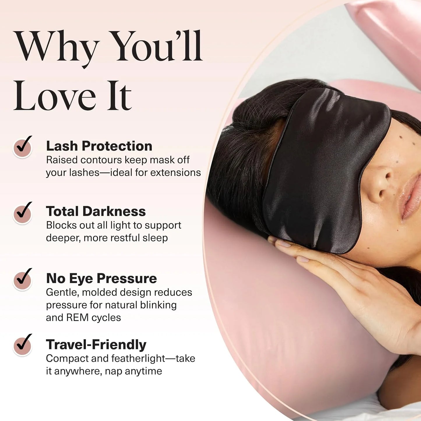 Kitsch Contour Satin Sleep Mask | Eye Masks for Sleep - Charcoal